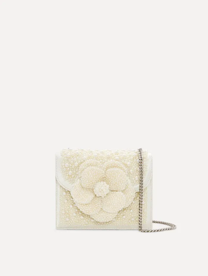 Oscar De La Renta Handbags Pearl Embroidered Mini TRO Bag Pearl 8211 Women