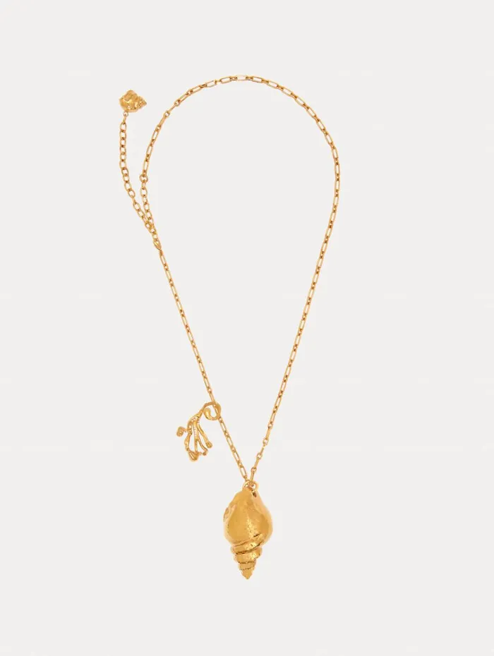 Oscar De La Renta Necklaces Coral and Shell Pendant Necklace Gold 8211 Women