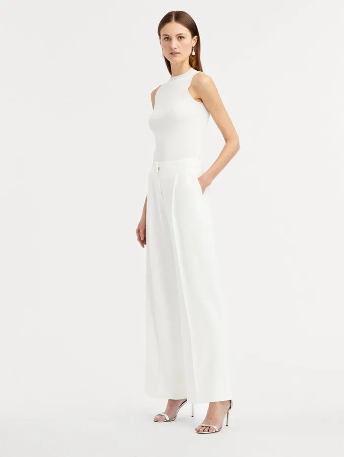 Oscar De La Renta Pants and Skirts High Waisted Wide Leg Pant Ivory 8211 Women Oscar De La Renta Pants and Skirts High Waisted Wide Leg Pant Ivory 8211 Women