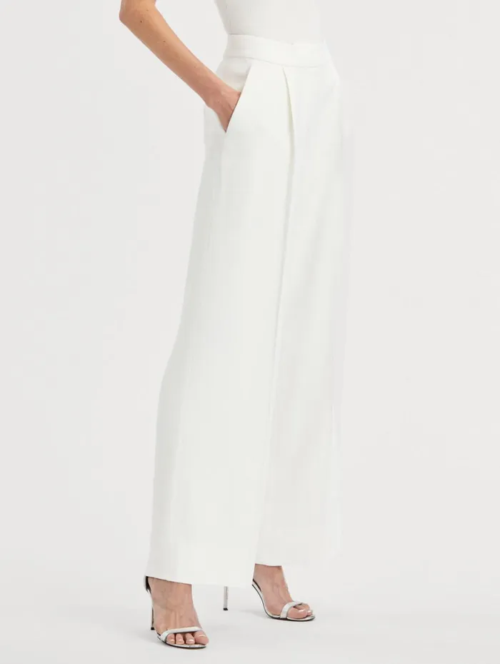 Oscar De La Renta Pants and Skirts High Waisted Wide Leg Pant Ivory 8211 Women Oscar De La Renta Pants and Skirts High Waisted Wide Leg Pant Ivory 8211 Women