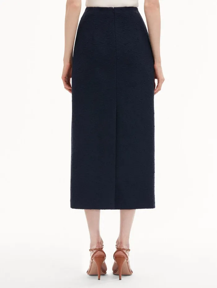 Oscar De La Renta Pants and Skirts Orchid Embroidered Tweed Skirt Navy 8211 Women Oscar De La Renta Pants and Skirts Orchid Embroidered Tweed Skirt Navy 8211 Women