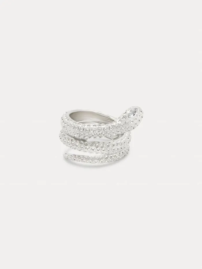 Oscar De La Renta Rings Crystal Snake Ring Silver 8211 Women