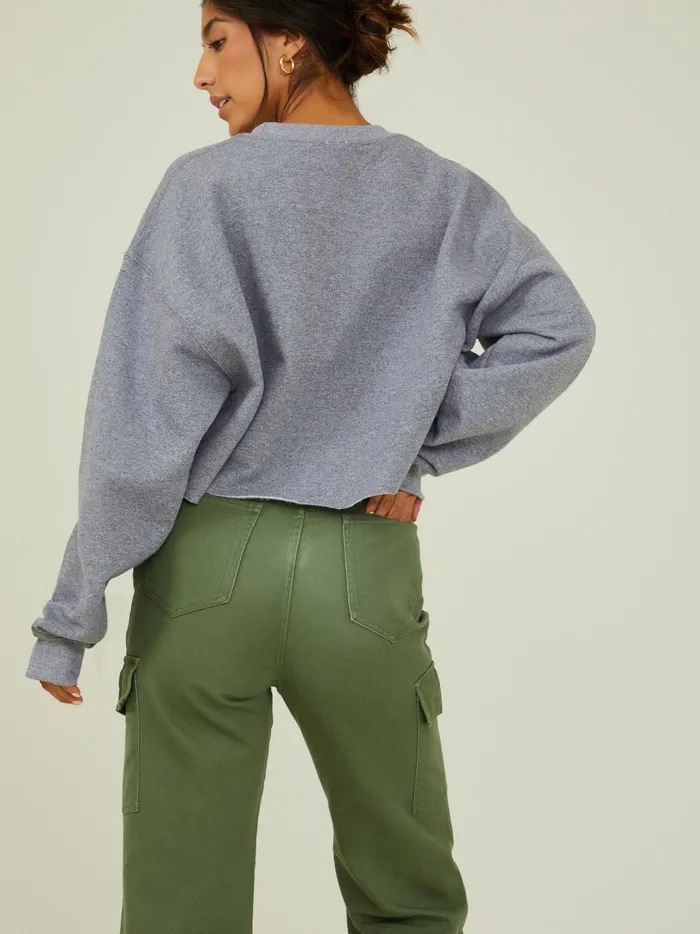 Outer Banks Cropped Pullover Heathergrey Women Altar039d State Graphics
