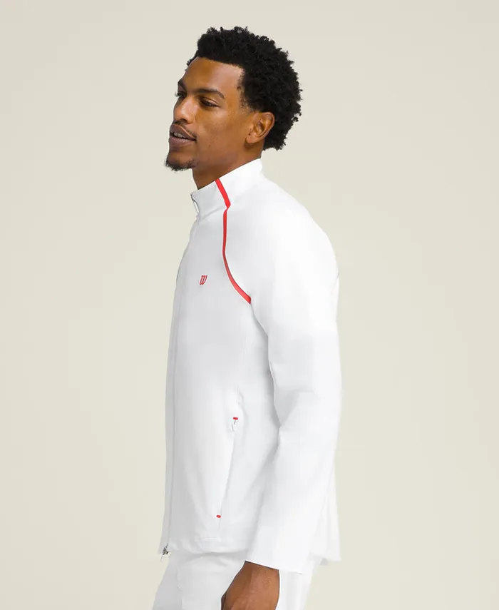 Outerwear Elite Tennis Performance Jacket 8211 Bright White 8211 Wilson Men Outerwear Elite Tennis Performance Jacket 8211 Bright White 8211 Wilson Men