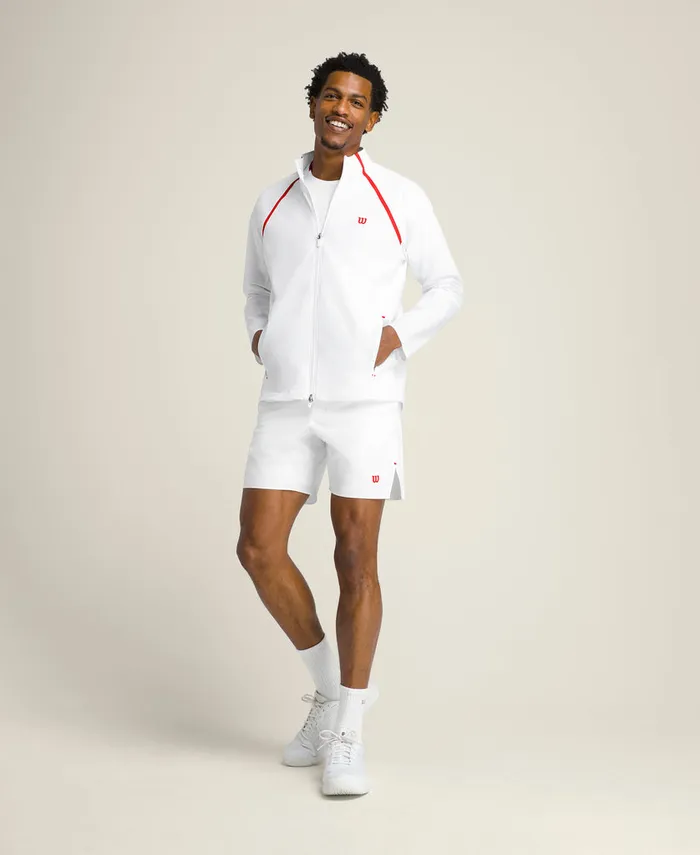 Outerwear Elite Tennis Performance Jacket 8211 Bright White 8211 Wilson Men Outerwear Elite Tennis Performance Jacket 8211 Bright White 8211 Wilson Men