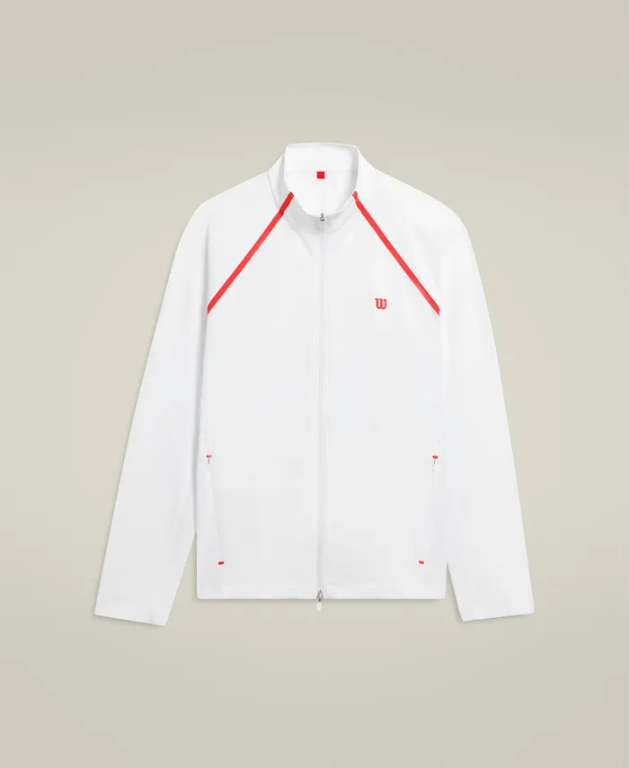 Outerwear Elite Tennis Performance Jacket 8211 Bright White 8211 Wilson Men Outerwear Elite Tennis Performance Jacket 8211 Bright White 8211 Wilson Men