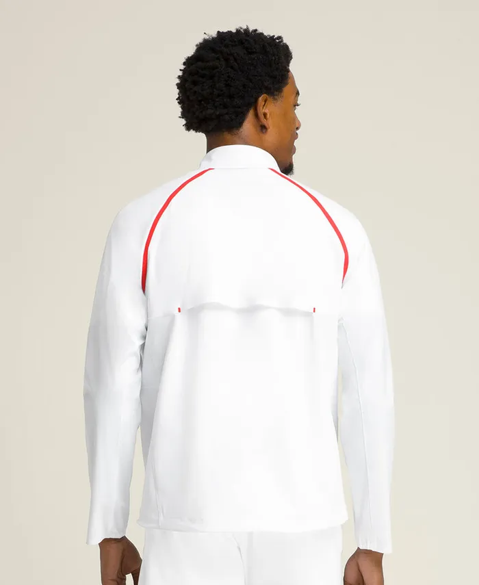 Outerwear Elite Tennis Performance Jacket 8211 Bright White 8211 Wilson Men Outerwear Elite Tennis Performance Jacket 8211 Bright White 8211 Wilson Men
