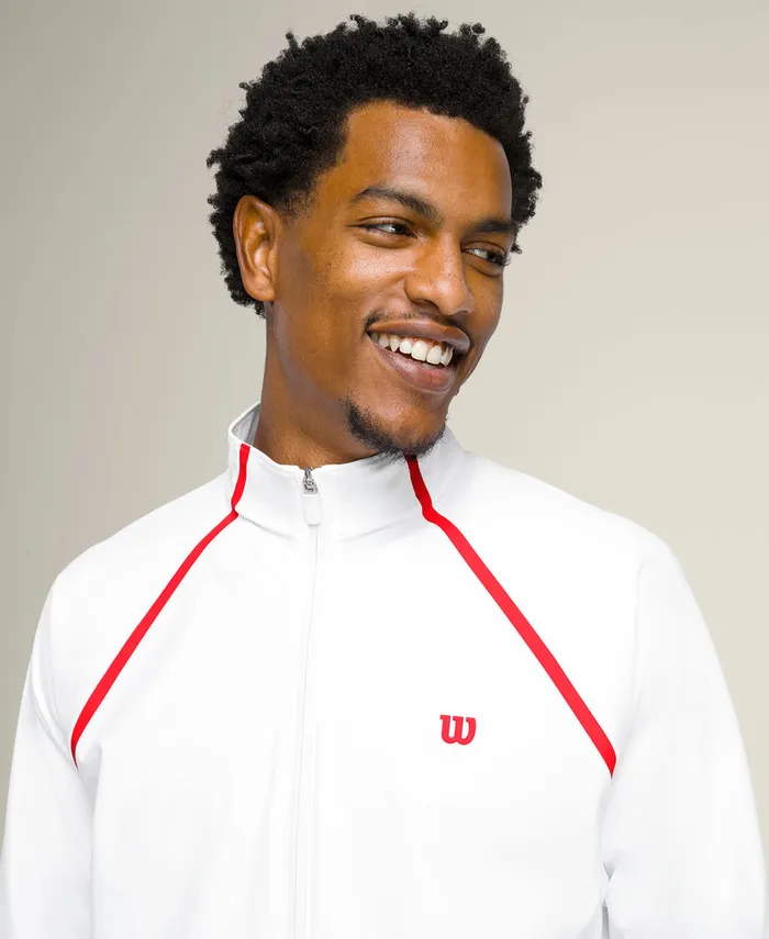 Outerwear Elite Tennis Performance Jacket 8211 Bright White 8211 Wilson Men Outerwear Elite Tennis Performance Jacket 8211 Bright White 8211 Wilson Men