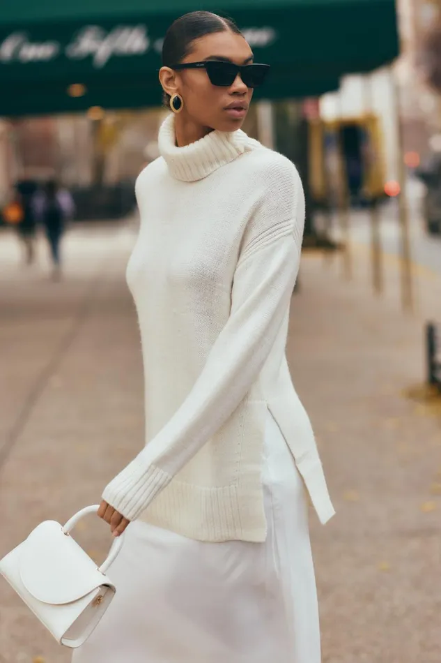Outerwear Women Meshki Brittany High Neck Knit Jumper 8211 Ivory