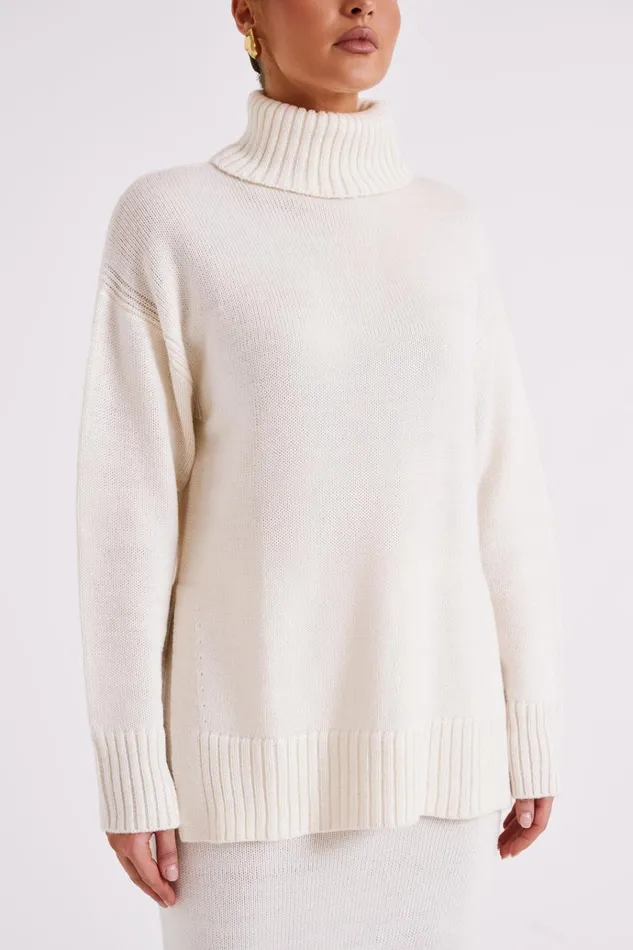 Outerwear Women Meshki Brittany High Neck Knit Jumper 8211 Ivory
