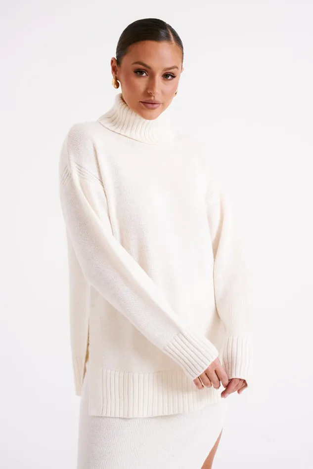 Outerwear Women Meshki Brittany High Neck Knit Jumper 8211 Ivory
