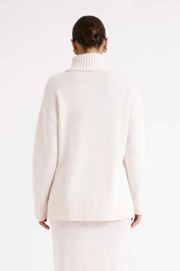 Outerwear Women Meshki Brittany High Neck Knit Jumper 8211 Ivory