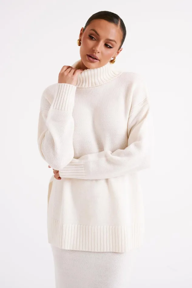 Outerwear Women Meshki Brittany High Neck Knit Jumper 8211 Ivory