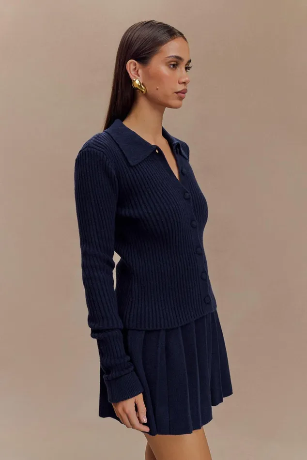 Outerwear Women Meshki Erin Long Sleeve Button Cardigan 8211 Navy
