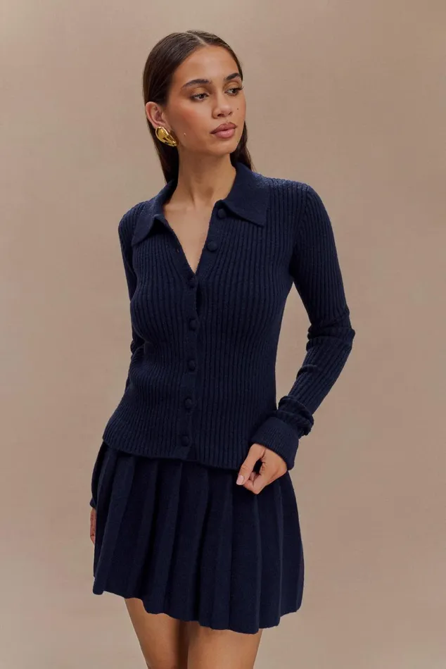 Outerwear Women Meshki Erin Long Sleeve Button Cardigan 8211 Navy