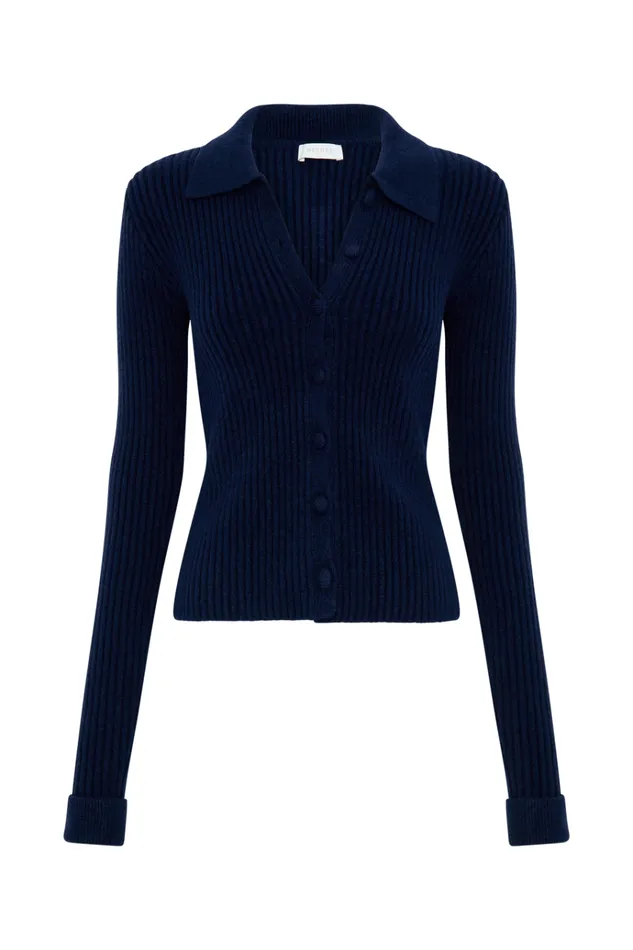 Outerwear Women Meshki Erin Long Sleeve Button Cardigan 8211 Navy
