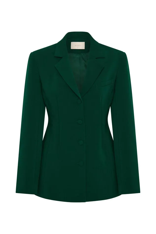 Outerwear Women Meshki Greer Hourglass Suiting Blazer 8211 Forest Green