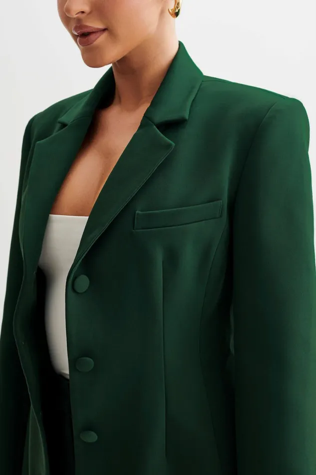 Outerwear Women Meshki Greer Hourglass Suiting Blazer 8211 Forest Green