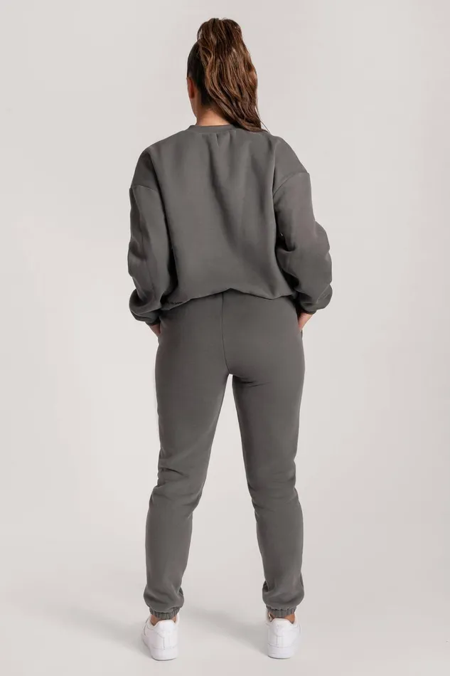 Outerwear Women Meshki Max Unisex Crew Neck Cosy Sweater 8211 Charcoal