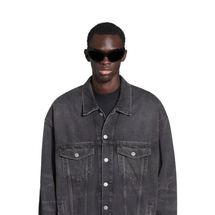 Oversized Jacket In Black WomenMen Balenciaga Coats and Jackets