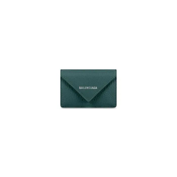 Papier Mini Wallet In Green WomenMen Balenciaga Wallets