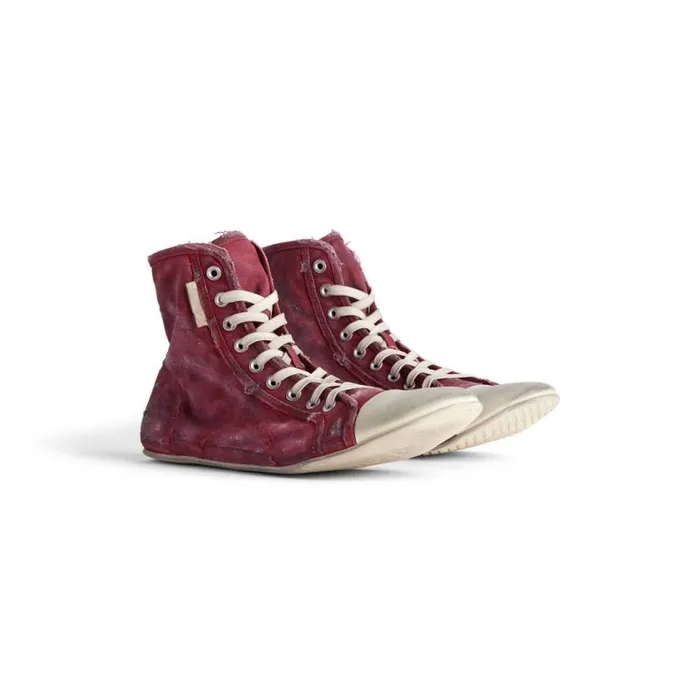 Paris Ultra Flat High Top Sneaker In Red Men Balenciaga Sneakers