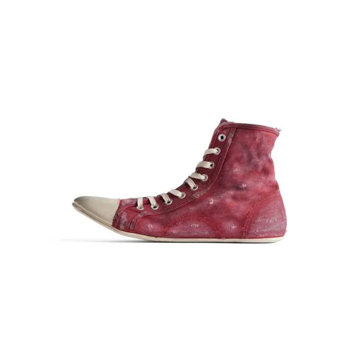 Paris Ultra Flat High Top Sneaker In Red Men Balenciaga Sneakers