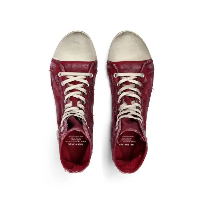 Paris Ultra Flat High Top Sneaker In Red Men Balenciaga Sneakers