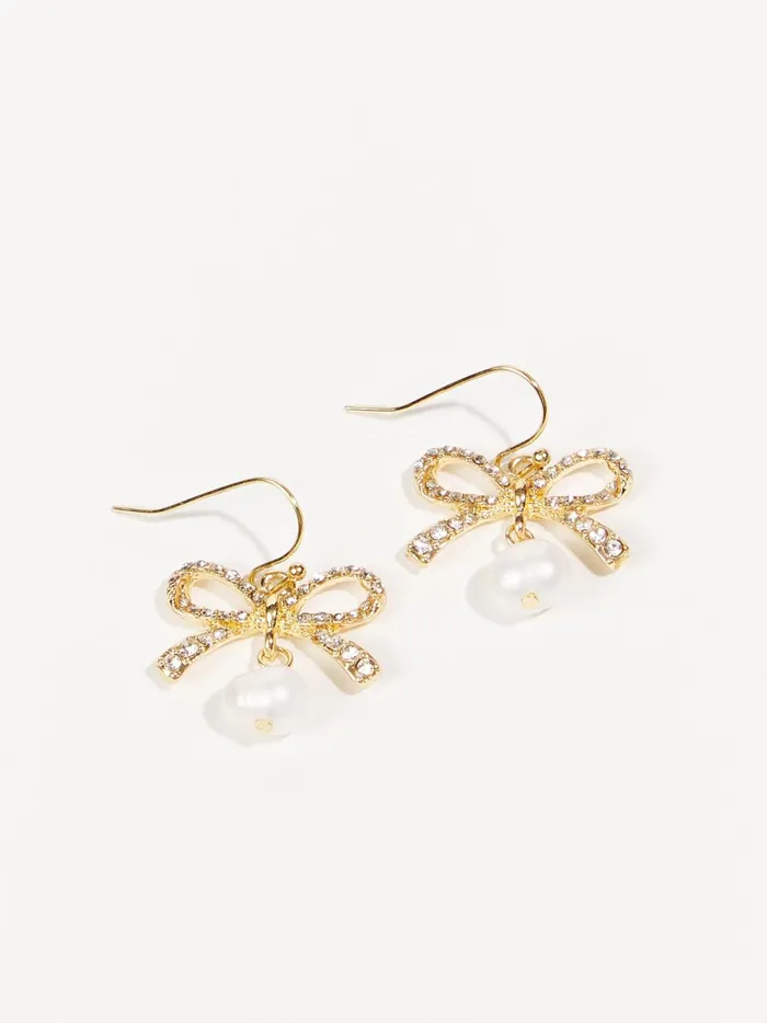 Pearl Drop Bow Earrings Gold Women Altar039d State Jewelry