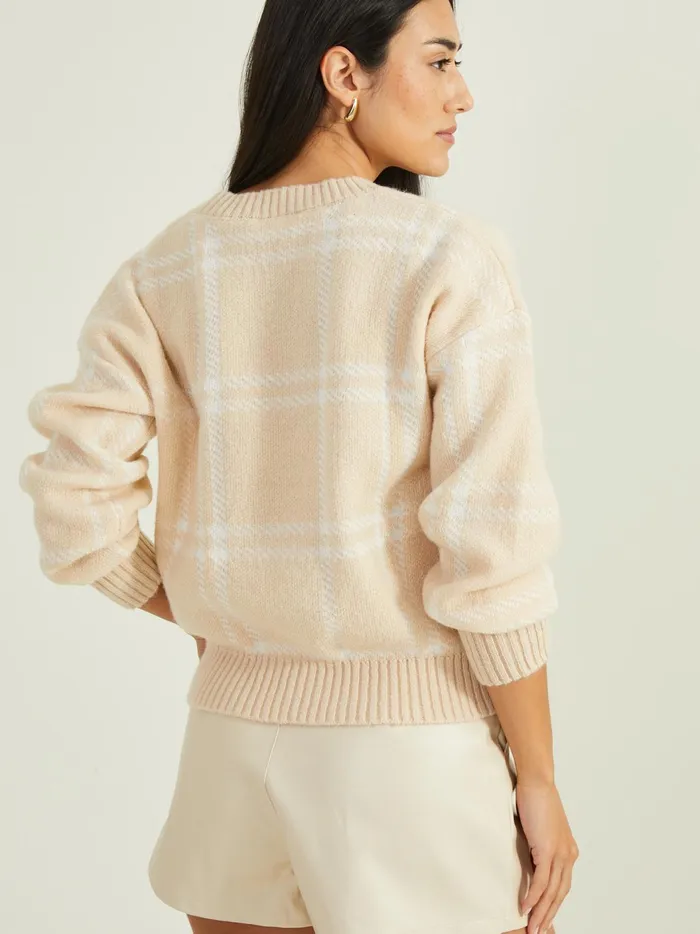 Peyton Plaid Sweater Almond Women Altar039d State Sweaters