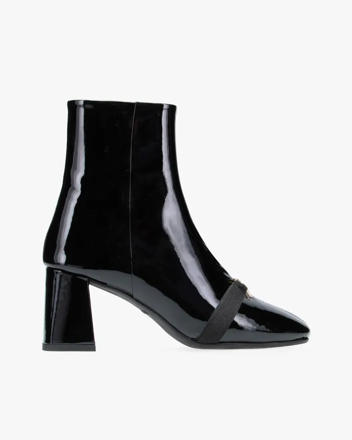 Phoebe Metallic Bow Ankle Boots Black Women Repetto Ankle Boots