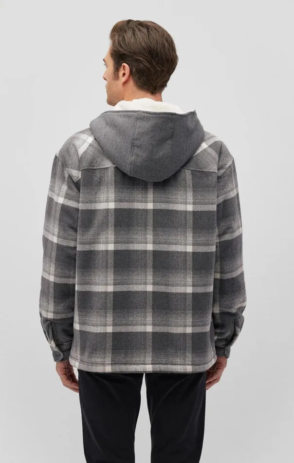 Plaid Hooded Shacket In Black Check Men Mavi Jeans Jackets Plaid Hooded Shacket In Black Check Men Mavi Jeans Jackets