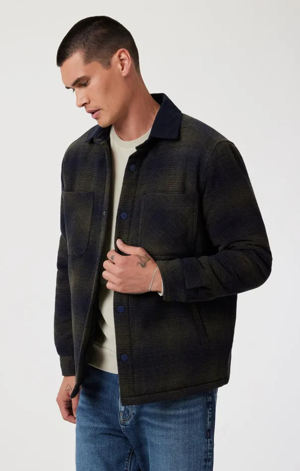 Plaid Shacket In Khaki Check Men Mavi Jeans Shirts