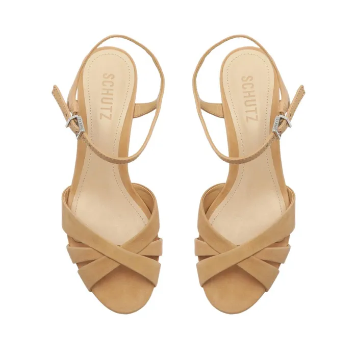 Platforms and Wedges Women Schutz Shoes Keefa Sandal Honey Beige Platforms and Wedges Women Schutz Shoes Keefa Sandal Honey Beige
