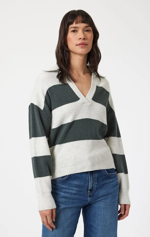 Polo Pullover Sweater In Urban Chic Stripe Women Mavi Jeans Sweaters
