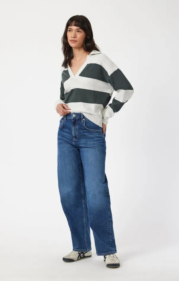 Polo Pullover Sweater In Urban Chic Stripe Women Mavi Jeans Sweaters