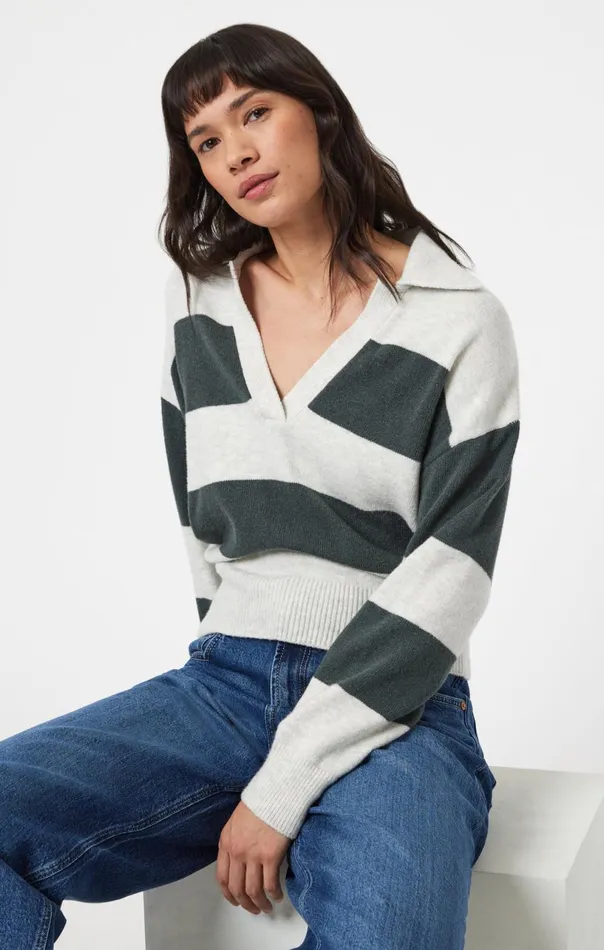 Polo Pullover Sweater In Urban Chic Stripe Women Mavi Jeans Sweaters