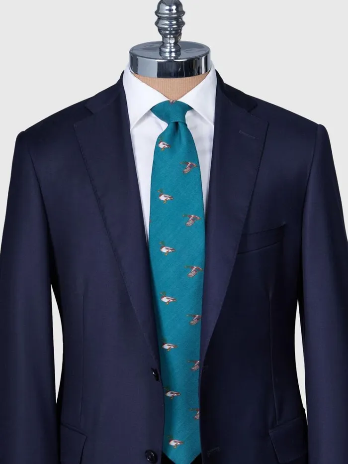 Printed Wool Mallard Tie Teal Men Paul Stuart Ties
