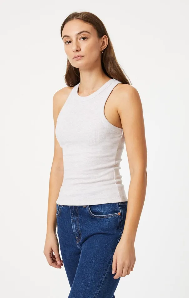 Racer Back Tank Top In Oatmeal Women Mavi Jeans Tops and TShirts Racer Back Tank Top In Oatmeal Women Mavi Jeans Tops and TShirts