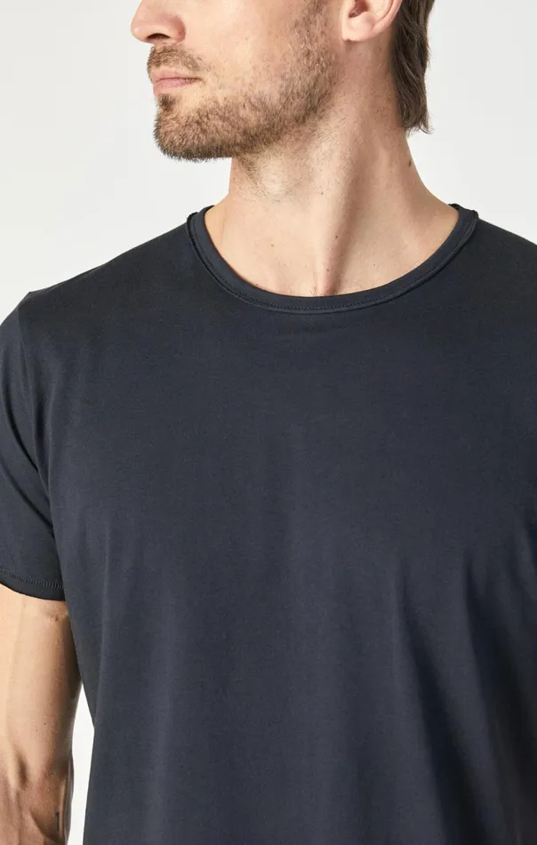 Raw Edge Neck TShirt In Black Men Mavi Jeans TShirts Raw Edge Neck TShirt In Black Men Mavi Jeans TShirts