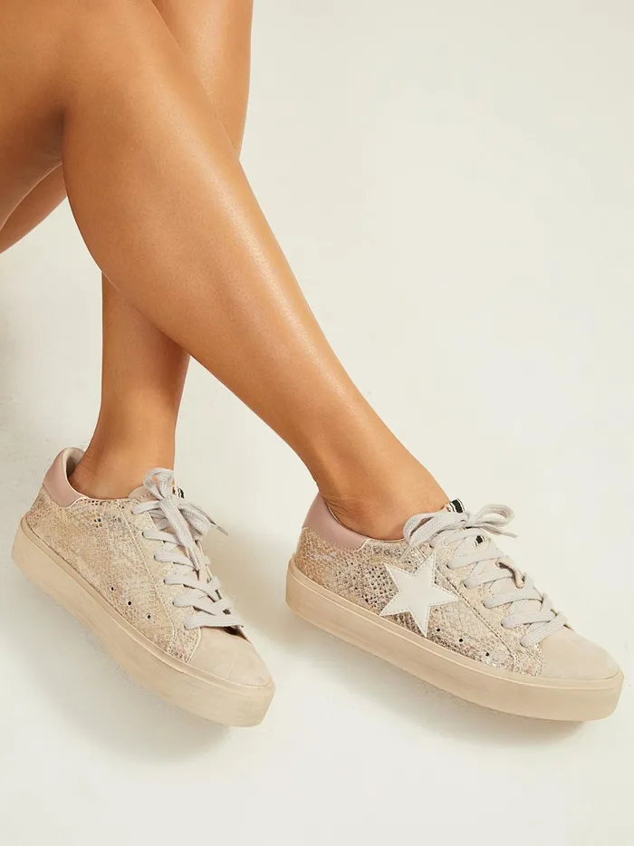 Reba Star Patch Platform Sneakers Gold Women Altar039d State Sneakers