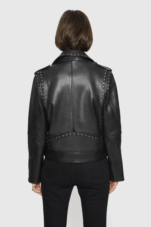 Rebecca Minkoff Leather Women Jett Moto With Studs Black Rebecca Minkoff Leather Women Jett Moto With Studs Black