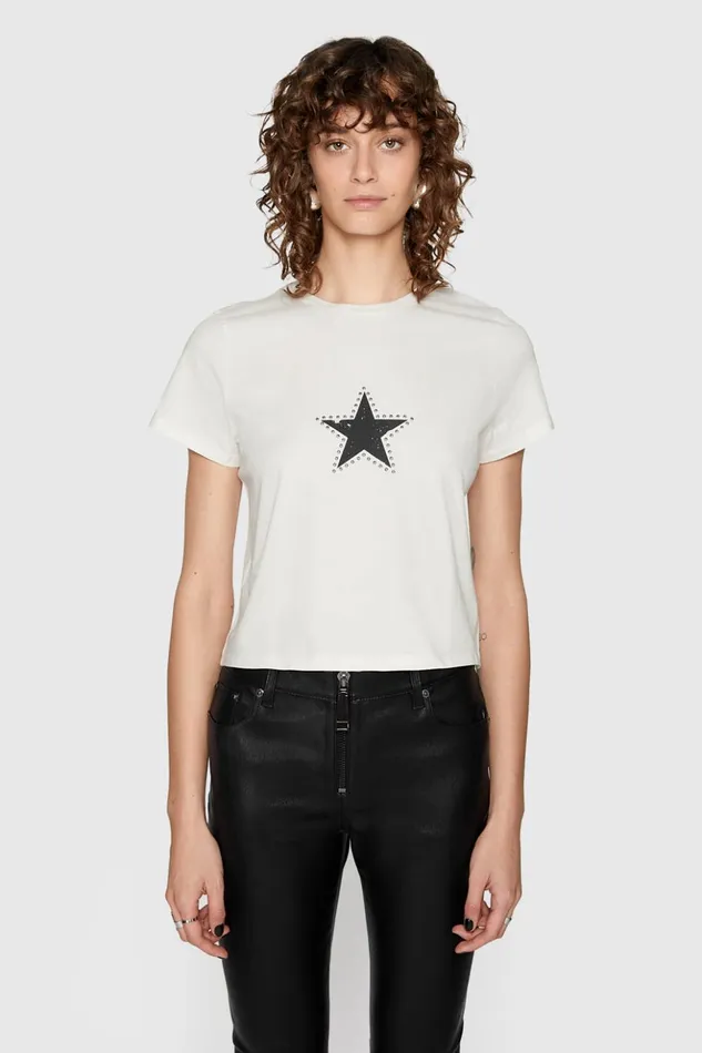 Rebecca Minkoff Tops Women Carlin Crop TShirt Coconut