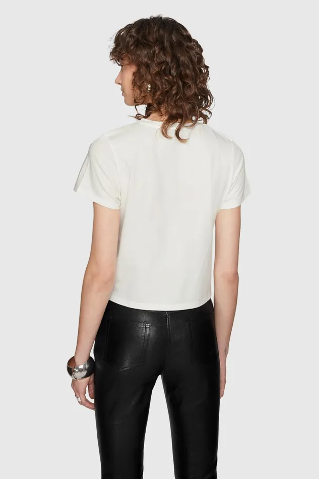Rebecca Minkoff Tops Women Carlin Crop TShirt Coconut Rebecca Minkoff Tops Women Carlin Crop TShirt Coconut