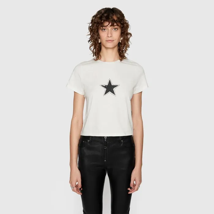 Rebecca Minkoff Tops Women Carlin Crop TShirt Coconut Rebecca Minkoff Tops Women Carlin Crop TShirt Coconut
