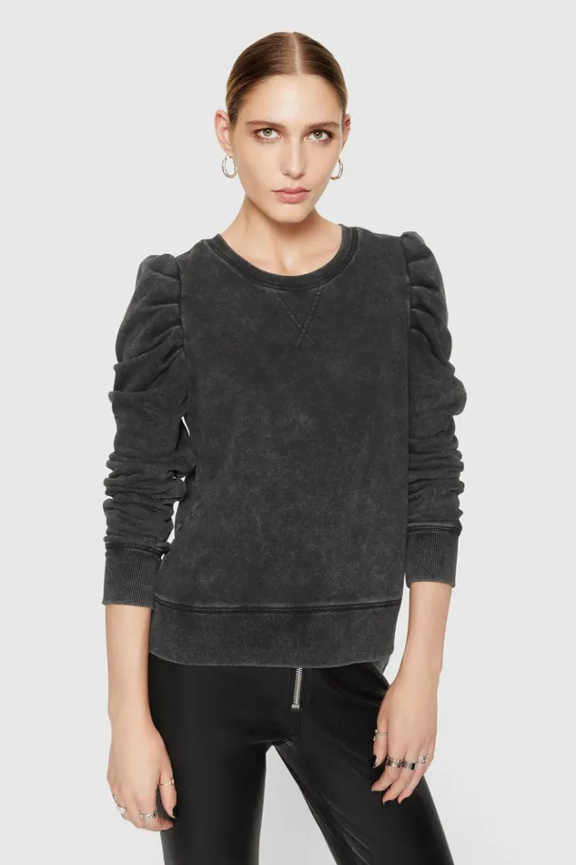 Rebecca Minkoff Tops Women Janine Sweatshirt Acid Wash Black Rebecca Minkoff Tops Women Janine Sweatshirt Acid Wash Black