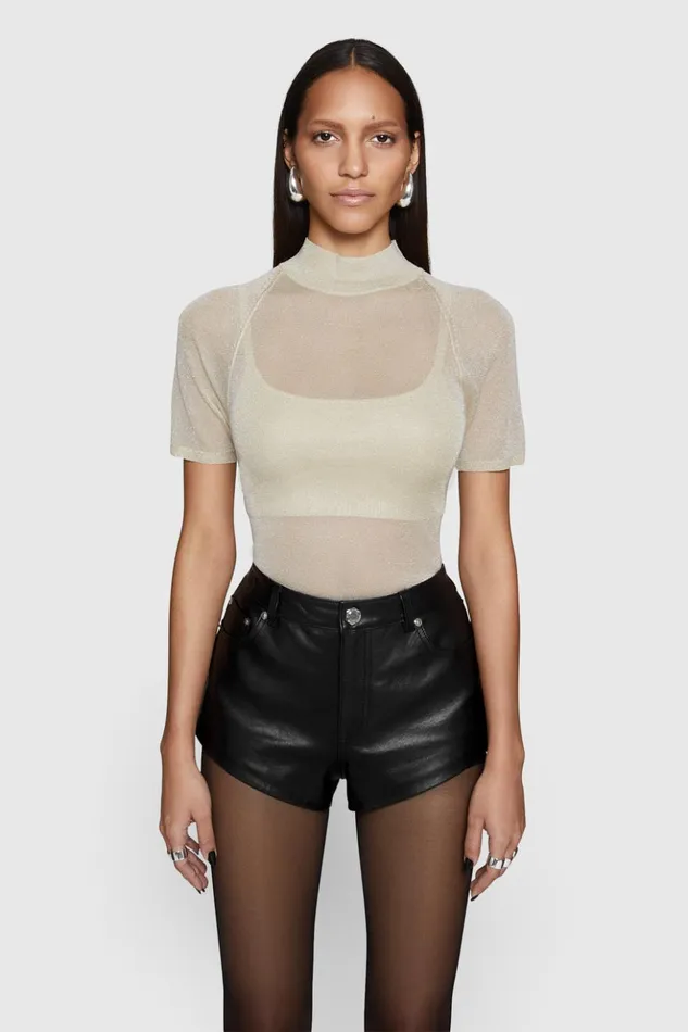 Rebecca Minkoff Tops Women Leroy Sheer Set Gold