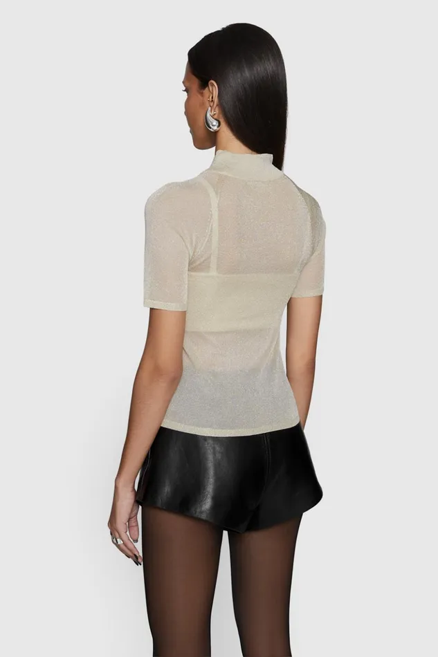 Rebecca Minkoff Tops Women Leroy Sheer Set Gold Rebecca Minkoff Tops Women Leroy Sheer Set Gold