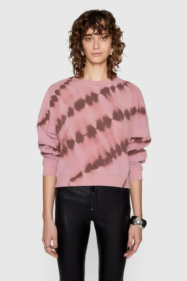 Rebecca Minkoff Tops Women Mina Sweatshirt Ash Rose Tie Dye