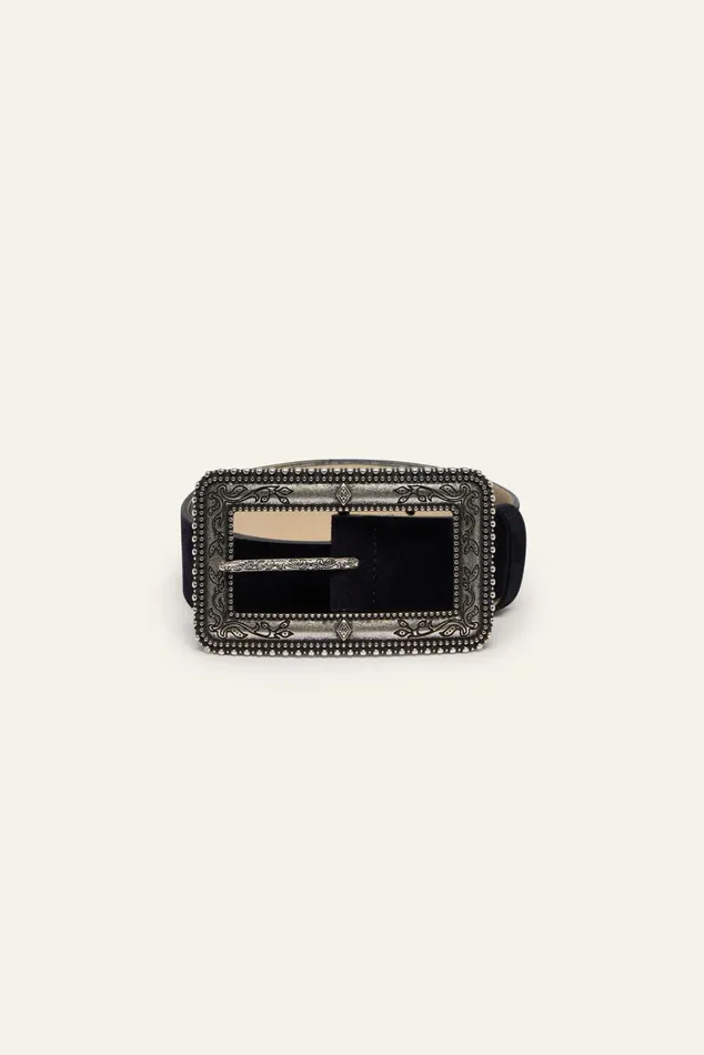 Rectangular Buckle Belt Bilbao Black Women Baandsh Belts